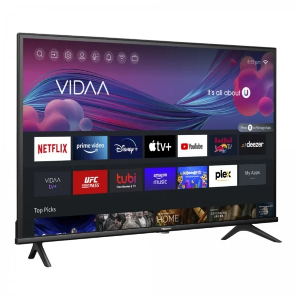 Pantalla Smart TV HISENSE A4KV / VIDAA OS / 32″ / 1366 X 768 HD / Wi-Fi / DTS Virtual X / Compatible Con Alexa / X2 HDMI, X1 USB 2.0 / 60Hz / Negro - Image 2