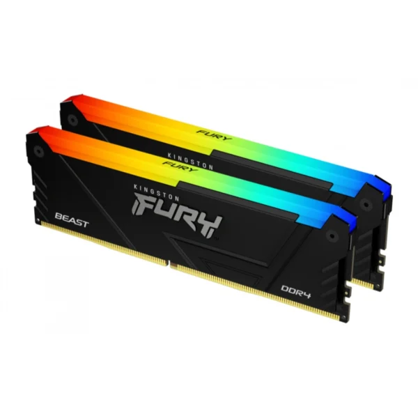 Kit De Memoria RAM KINGSTON FURY BEAST RGB / 16GB (2x8GB) / DDR4 3200MHz / CL16 / 1.35V / XMP / Negro - Image 1