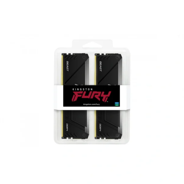 Kit De Memoria RAM KINGSTON FURY BEAST RGB / 16GB (2x8GB) / DDR4 3200MHz / CL16 / 1.35V / XMP / Negro - Image 3