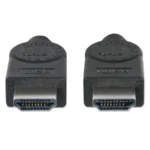 Cable HDMI MANHATTAN 306126 / Alta Velocidad 4K a 30Hz / Macho A Macho / Blindado / 3 metros / Negro