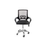 Silla MODAMOB EVEREST / Respaldo De Malla / Reposabrazos / Pistón De Altura / Base Metálica / 5 Ruedas / Negro-Plata