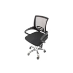 Silla MODAMOB EVEREST / Respaldo De Malla / Reposabrazos / Pistón De Altura / Base Metálica / 5 Ruedas / Negro-Plata - Image 2