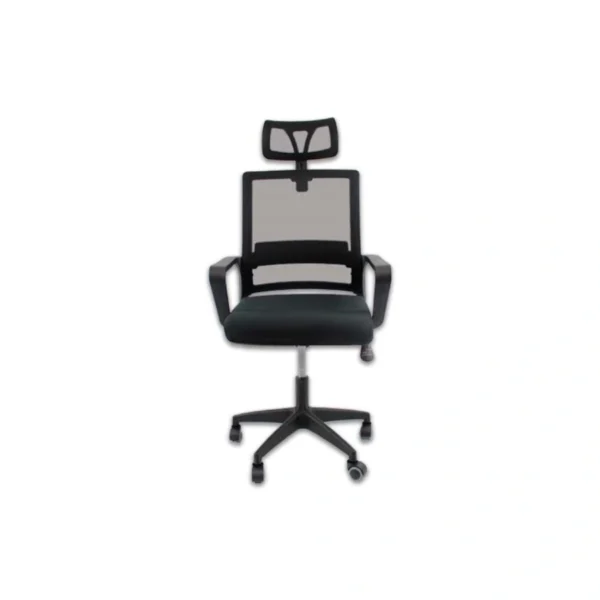 Silla Ejecutiva MODAMOB NOVA / Respaldo Y Cabecera De Malla / Reposabrazos / Soporte Lumbar / Soporta Hasta 120KG / Color Negro - Image 1