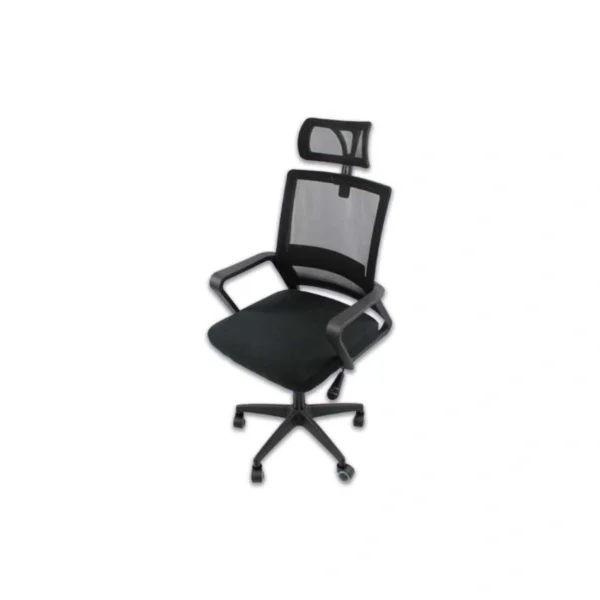 Silla Ejecutiva MODAMOB NOVA / Respaldo Y Cabecera De Malla / Reposabrazos / Soporte Lumbar / Soporta Hasta 120KG / Color Negro - Image 2