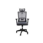 Silla Ejecutiva MODAMOB KIOTO / Ergonómica / Respaldo Con Rejilla / Con Reposabrazos Y Reposacabezas / 5 Llantas / Pistón De Altura / Soporta Hasta 120KG / Gris-Negro