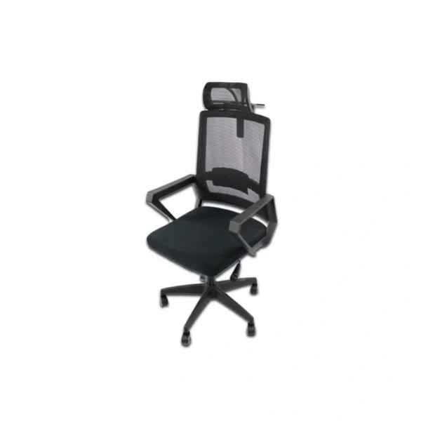 Silla Ejecutiva MODAMOB IRIS / Respaldo Y Cabecera De Malla / Pistón De Altura / Reposabrazos / Soporte Espalda / Negro - Image 2