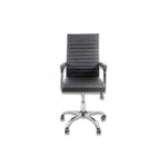 Silla Ejecutiva MODAMOB CYGNUS / Vini Piel / Pistón De Altura / Reposabrazos / Base Metálica / Con 5 Ruedas / Negro-Plata