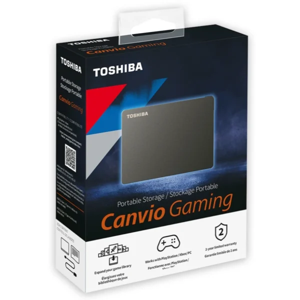 Disco Duro Externo TOSHIBA CANVIO GAMING / 4TB / 2.5" / Interfaz USB 3.0 / PC, MacOS, PlayStation, Xbox / Negro - Image 4