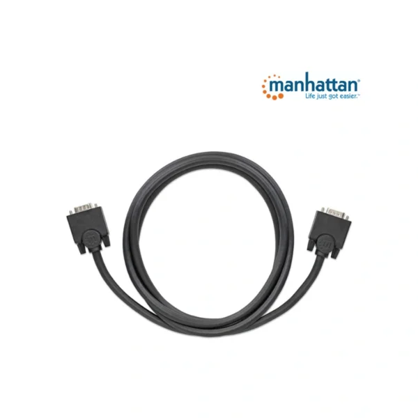 Cable Para Monitor MANHATTAN 371315 / VGA / Macho A Macho / HD / 1.8m / Blindado / Negro - Image 4