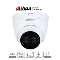 Cámara De Vigilancia DAHUA DH-HAC-HDW1500TLQN-A / Tipo Domo / De 5Mp / Micrófono Integrado / Lente De 2.8mm / IR De 30Mts / IP67 / StarLight / CVI / CVBS / AHD / TVI / Exterior