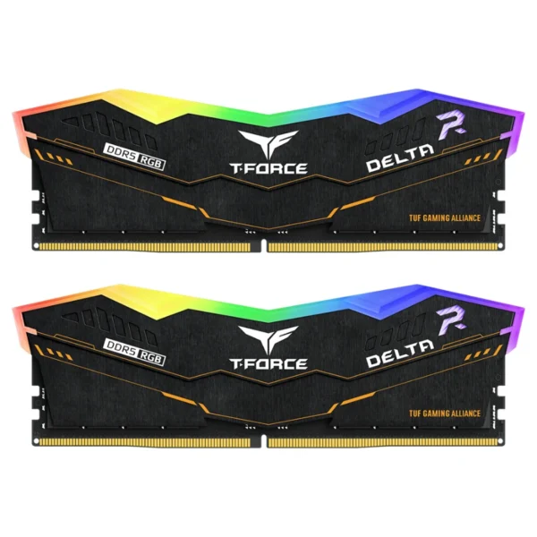 Kit De Memoria RAM TEAMGROUP T-FORCE DELTA TUF Gaming Alliance RGB / 32GB (2x16GB) / DDR5 6400MHz / CL40 / 1.35V / Negro - Image 1