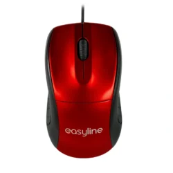 Mouse EASY LINE EL-993315 / Alámbrico / USB / Cable 1.5M / 1200 DPI / 2 Botones+Scroll / Sensor Óptico / Rojo