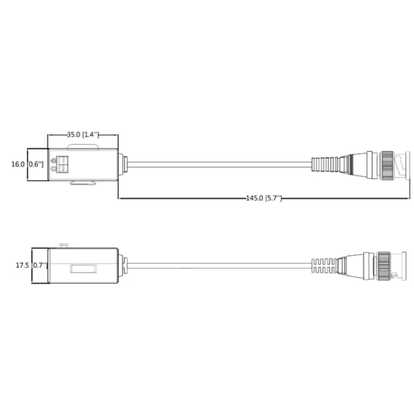 Par De Transceptores Pasivos HDCVI DAHUA / Cat 5e / Bnc-Utp / 1080 P A 250 Mts / 720p A 400 Mts / Soporta Ahd- Tvi- Cbvs / Negro - Image 2
