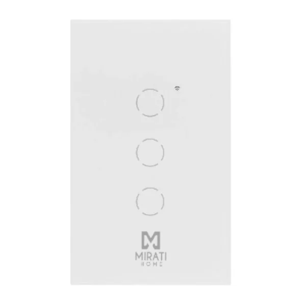 Apagador Inteligente De Pared MIRATI / 3 Apagadores Touch / Wifi / Bluetooth / Compatible Con Android E IOS / Funciona Con Alexa Y Asistente De Google / Blanco - Image 1