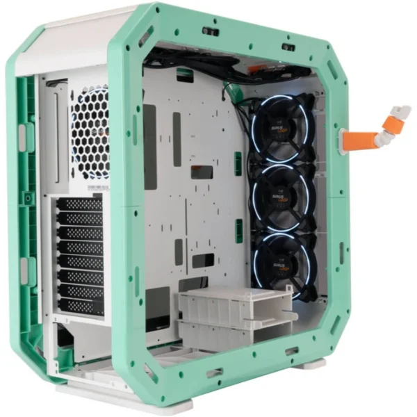 Gabinete INWIN Monsters-A Lab Series-ROBERT / Media Torre / E-ATX / Panel Vidrio Templado / 4 Ventiladores Incluidos / USB 3.2, USB Tipo-C, 3.5MM / Verde/Blanco - Image 7