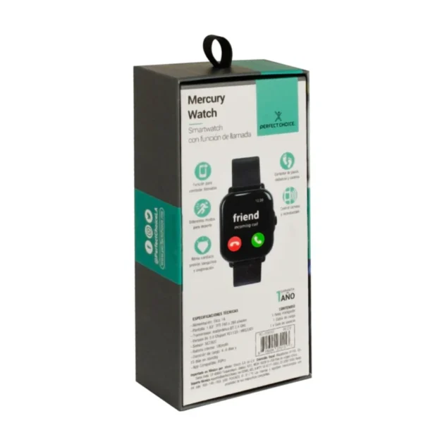 Reloj Inteligente Smartwatch PERFECT CHOICE MERCURY / 1.83" / 240 X 286 Pixeles / Micrófono, Altavoz, Ritmo Cardiaca, Presión, Oxímetro, Modo Deporte / Bluetooth / Negro - Image 8