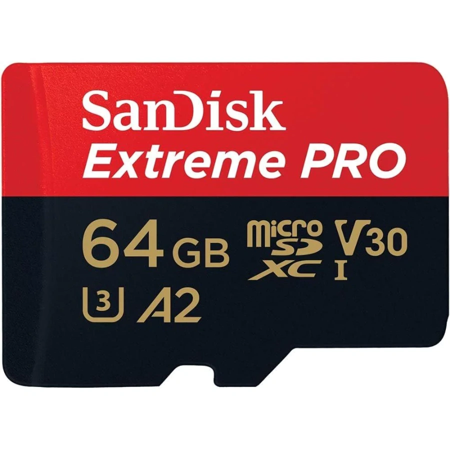 SDSQXCU-064G-GN6MA_1-1000x1000w.jpg Memoria Micro SDXC SANDISK Extreme PRO / 64GB / Lectura 200MB/S / UHS-I U3, V30, A2 / Negro-Rojo - Imagen 1