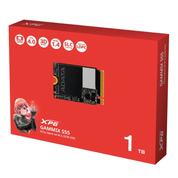 Unidad SSD M.2 ADATA XPG Gammix S55 / 1TB / PCIe 4.0 / 2230 / Lectura 5000MB/s / Escritura 3700MB/s - Image 3