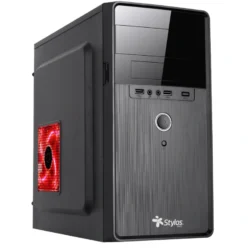 Gabinete STYLOS STPGAC5B / Micro-ATX / Fuente Incluida 500W / Panel De Metal / No Incluye Ventiladores / USB 3.0 / Color Negro
