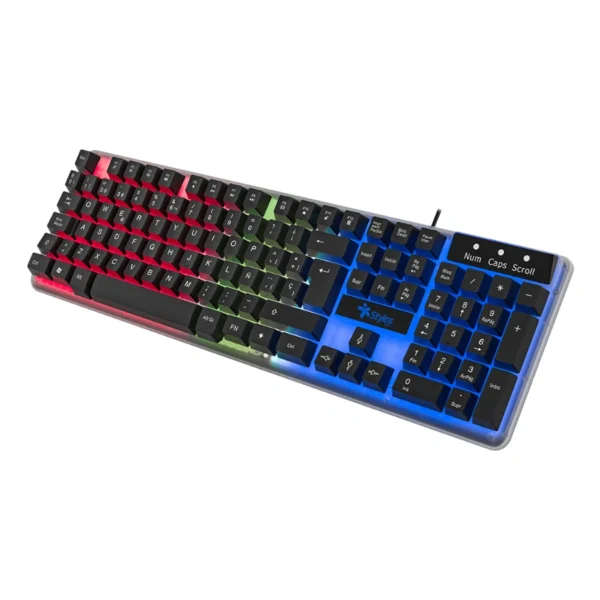 Teclado STYLOS STTEALLED1T LED / Alámbrico / USB / Cable 1.4m / Español / Color Transparente - Image 2