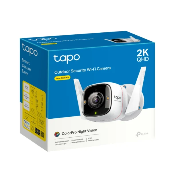 Cámara De Vigilancia IP TAPO C325WB / WIFI / 2K QHD / 4Mp / IP66 / Visión Nocturna Color Pro / 127° / Soporta Hasta 512Mb En Micro USB / Para Uso exterior - Image 3