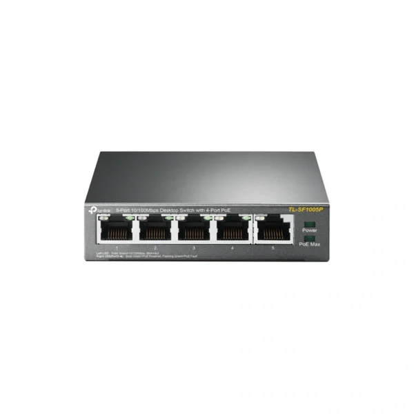 Switch TP-LINK TL-SF1005P / 5 Puertos Rj45 / 100 Mbps / No Administrable / Para Escritorio / Color Gris - Image 1