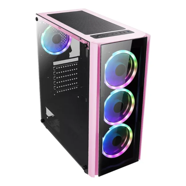 Gabinete Gamer XZEAL XZ110-1 / ATX / Panel Cristal Templado / 3 Ventiladores RGB Incluidos / USB 3.0, USB 2.0, 3.5Mm / Rosa - Image 2