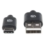 Cable Para Dispositivos USB C MANHATTAN 353298 / USB 2.0 / Macho A Macho / 480Mbps / 1 Metro / Negro - Image 4