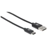 Cable Para Dispositivos USB C MANHATTAN 353298 / USB 2.0 / Macho A Macho / 480Mbps / 1 Metro / Negro - Image 3