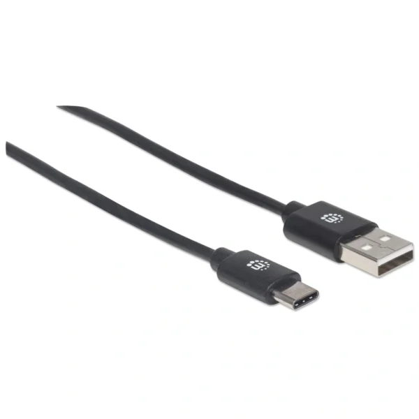 Cable Para Dispositivos USB C MANHATTAN 353298 / USB 2.0 / Macho A Macho / 480Mbps / 1 Metro / Negro - Image 3