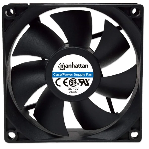 Ventilador MANHATTAN 700320 / 80mm / 4 Pines / 2500rpm / 25 Dba / 31 Pcm / Negro - Image 3
