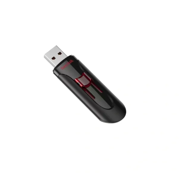 Memoria USB SANDISK CRUZER GLIDE / 64GB / USB 3.0 / Diseño Retráctil / Color Negro Con Rojo - Image 3