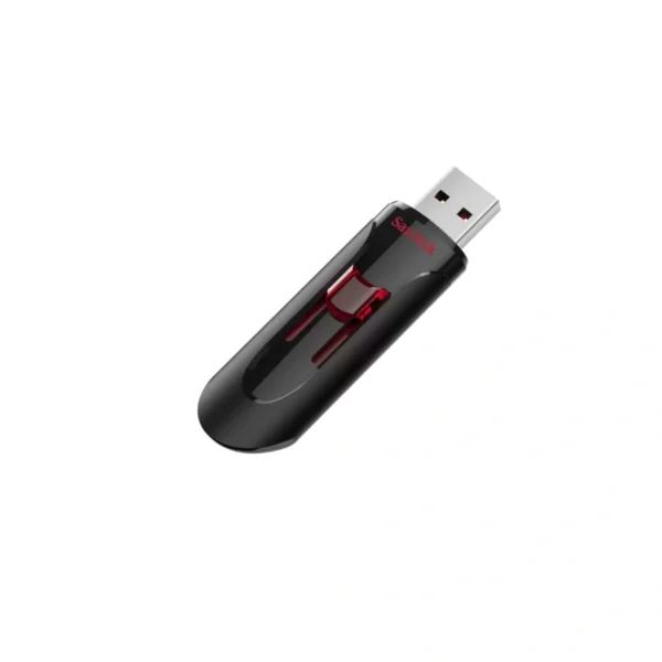 Memoria USB SANDISK CRUZER GLIDE / 64GB / USB 3.0 / Diseño Retráctil / Color Negro Con Rojo - Image 1