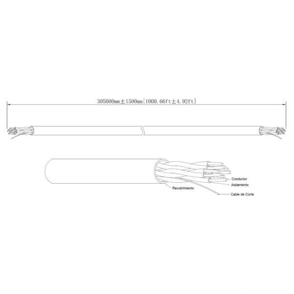 Bobina De Cable DAHUA PFM920I-5EUN / 305Mts De Cable UTP CAT5E / 100% Cobre / Ideal Para Video Y Redes / Color Blanco - Image 2