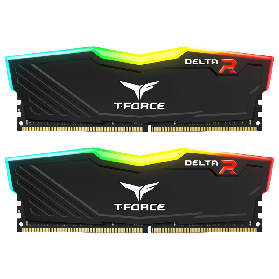 dual_01 Kit De Memoria RAM TEAMGROUP T-FORCE DELTA RGB / 32GB (2x16GB) / DDR4 3200MHz / CL16 / 1.35V / XMP / Negro - Image 1