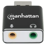 Adaptador Manhattan USB-A a Puertos de 3.5 mm / Para Entrada de Micrófono y Salida de Audio / Soporta sonido Estéreo 2.1 / 152754 / Negro - Image 2
