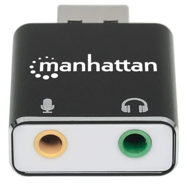 Adaptador Manhattan USB-A a Puertos de 3.5 mm / Para Entrada de Micrófono y Salida de Audio / Soporta sonido Estéreo 2.1 / 152754 / Negro - Image 2