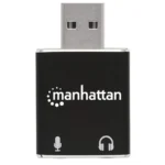 Adaptador Manhattan USB-A a Puertos de 3.5 mm / Para Entrada de Micrófono y Salida de Audio / Soporta sonido Estéreo 2.1 / 152754 / Negro - Image 3