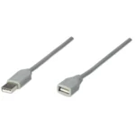 Cable USB De Extensión MANHATTAN / A Macho - A Hembra / 4,5 m / Hasta 12 Mbps / Gris - Image 3