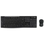 Kit De Teclado Y Mouse LOGITECH MK270 / Membrana / Inalámbrico / Receptor USB / Alcance 10M / 1000 DPI / 3 Botones / Español / Negro