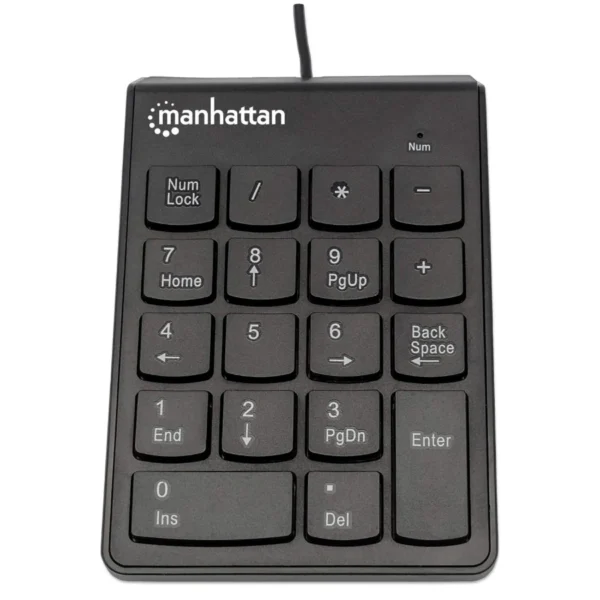 Teclado Numérico MANHATTAN 176354 / Alámbrico / USB / Membrana / 18 Teclas De Tamaño Completo / Color Negro - Image 1