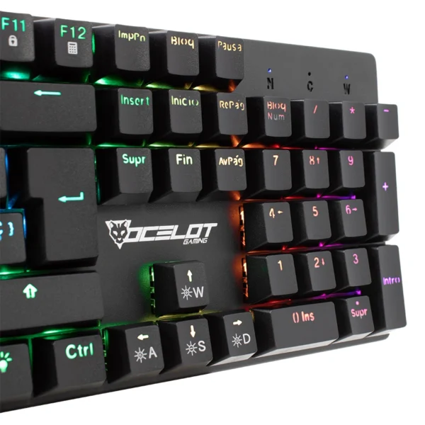 Teclado Mecánico OCELOT OK-TKL 2 / Alámbrico / USB / Switch Rojo / Formato TKL / Anti-Ghosting / RGB / Español / Color Negro - Image 3