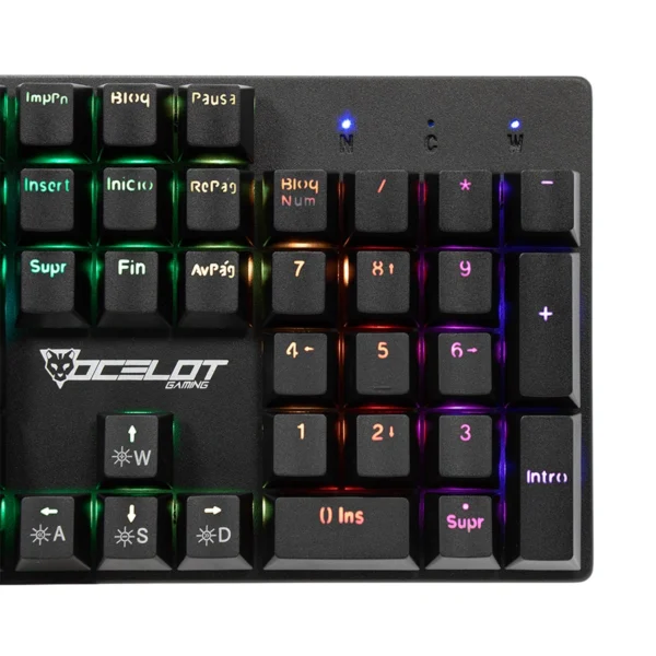 Teclado Mecánico OCELOT OK-TKL 2 / Alámbrico / USB / Switch Rojo / Formato TKL / Anti-Ghosting / RGB / Español / Color Negro - Image 4