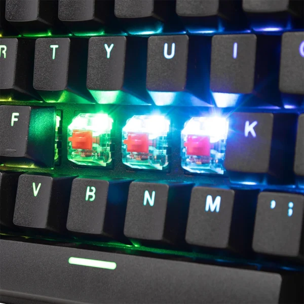 Teclado Mecánico OCELOT OK-TKL 2 / Alámbrico / USB / Switch Rojo / Formato TKL / Anti-Ghosting / RGB / Español / Color Negro - Image 5