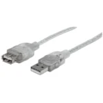 Cable De Extensión USB MANHATTAN 340496 / USB 2.0 De Alta Velocidad / Macho A Hembra / 480Mbps / 3 Metros / Plateado - Image 3