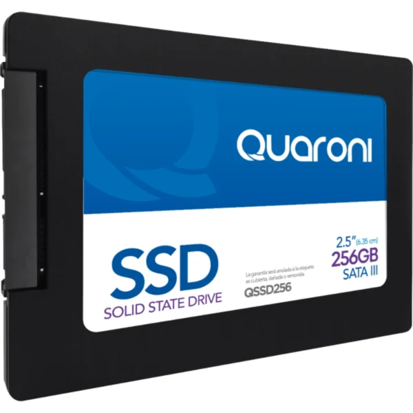 Unidad De Estado Solido SSD QUARONI 256gb / 2.5" / Sata III 6GB/S / Lectura 510mb/s / Escritura 450mb/s / Tipo Nand / Negro - Image 1