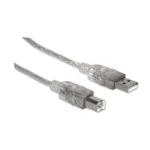 Cable Para Dispositivos USB B MANHATTAN 333405 / Versión 2.0 / Macho A Macho / 480Mbps / 1.8Mts / Color Plateado - Image 2