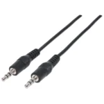 Cable De Audio Estéreo MANHATTAN / 1.8m / 3.5mm Cable De Audio Macho A Macho / Negro / 334594 - Image 2