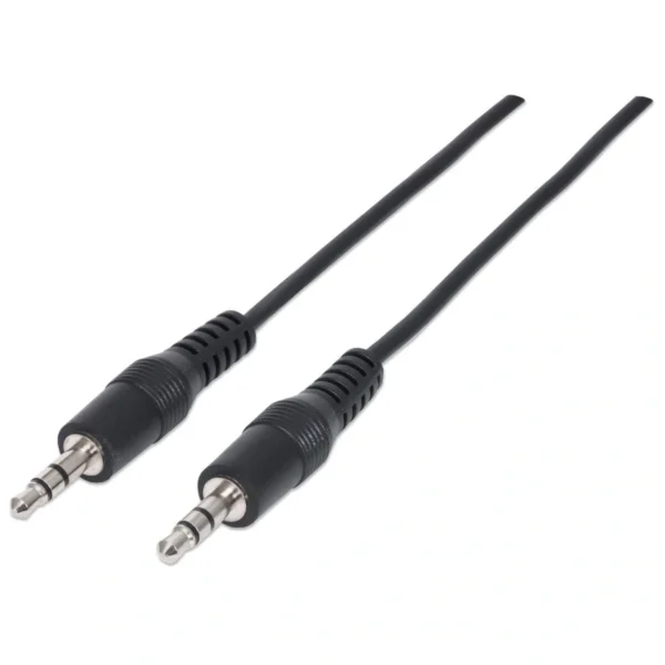 Cable De Audio Estéreo MANHATTAN / 1.8m / 3.5mm Cable De Audio Macho A Macho / Negro / 334594 - Image 2