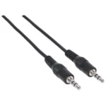 Cable De Audio Estéreo MANHATTAN / 1.8m / 3.5mm Cable De Audio Macho A Macho / Negro / 334594